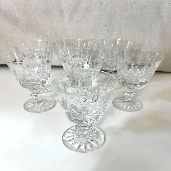 Vintage Set of 7 Royal Brierley Water Goblets Wine Glasses Ascot Design - Picture 1 of 5